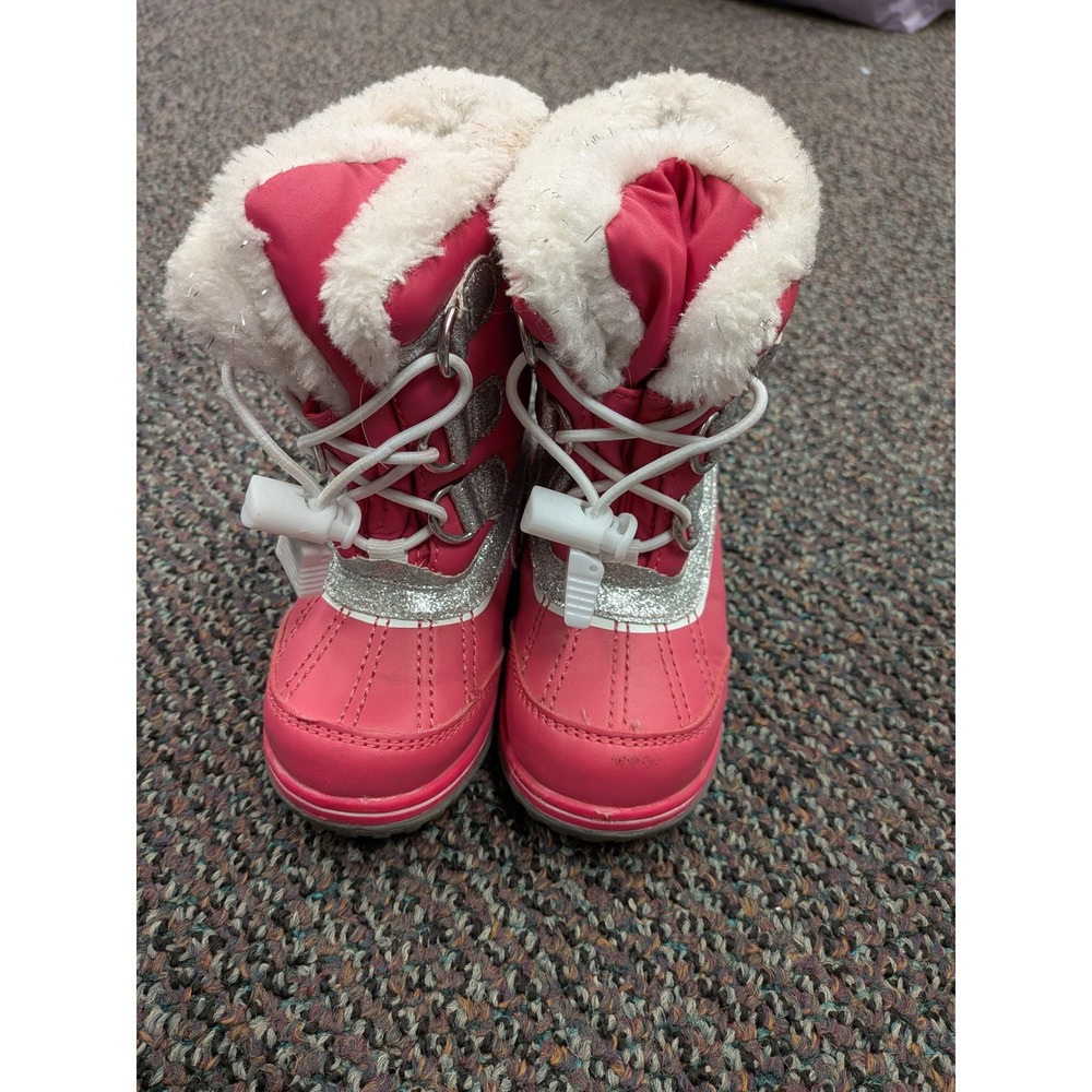 Totes Adventure Gear Girls Pink Glitter Faux Fur Snow Bootsโ Size 5 Toddler